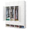 MAGIC SELECT Armadio Modulare 24 Moduli e 2 Aste Appendiabiti, 192x140cm | Scaffalatura modulare con scarpiera inferiore. Organizzatore di abiti modulare, resistente all'acqua e facile da pulire.