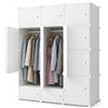 MAGIC SELECT Armadio Modulare 12 Moduli e 2 Aste Appendiabiti, 140x105cm | Guardaroba Componibile per Vestiti. Organizzatore modulare, resistente all'acqua e facile da pulire.
