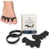 Generico Footiera Set Divaricatori Dita dei Piedi in Silicone con 2 Fasce Elastiche, Kit per Esercizi e Allungamento del Piede, Separatore Dita per Comfort e Flessibilità