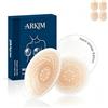Arkim Cuscinetti per capezzoli, 8 cm, colore nude, autoadesivi, traspiranti | Centro senza colla, ipoallergenico, 100+ fori, riutilizzabile, 8 cm, nude, ultra sottile, invisibile, borsa + tagliere