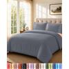 Utopia Bedding - Copripiumino 3 Pezzi Una Piazza E Mezza - Copripiumino In Microfibra Di Poliestere 200x200cm + Federe Ricamate 50x75cm - (Grigio)