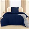 Utopia Bedding Copripiumino Singolo - Copripiumino In Microfibra Di Poliestere 135x200cm + Federa Ricamata 80x80cm - (Blu Marino)