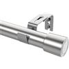 Dee.Romg Asta per tenda cromata da 1,8 m, 84-185 cm, diametro 25 mm, asta estensibile in metallo con staffe da parete, per camera da letto e soggiorno
