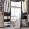 Elemango Specchio da 165 x 60 cm a lunghezza intera, specchio nero, grande specchio rettangolare, da appendere o appoggiato, da parete (nero)