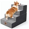 Sytopia Scala per cani di taglia grande, altezza 4 gradini, per letto, divano 50 cm, scala per animali domestici, lavabile, schiuma ad alta densità, per cani anziani feriti (altezza 46 cm, grigio)