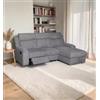 BellaHome Divano angolare destro bellahome astrid grigio 247x94/159x104 cm
