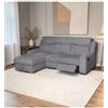 BellaHome Divano angolare sinistro bellahome astrid grigio 247x94/159x104 cm