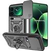 Yutwo Cover per Xiaomi 17 Pro 5G, Custodia per Xiaomi 17 Pro 5G Antiurto Scorrevole Protezione Fotocamera Custodia con 360°Rotante Anello Supporto Cover, Nero