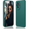DESSEN Cover per Honor 200 Pro 5G - Liquido Silicone Custodia Antiurto Protezione Case Sottile e Morbida TPU Bumper con Fodera Microfibra Antigraffio, Verde Scuro
