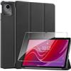 Rojeuinn Cover per Lenovo Tab M11 2024 11 inches custodie+1 Pezzi Vetro Temperato,Gomma Protezione Protettivo,Ultra Sottile Antiurto Anti-Graffio TPU Flessibile Case-Nero