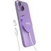 Hoonyer Caricatore Wireless Magnetico 2 in 1 - Design Ultra Sottile in Lega di Alluminio Compatibile con iPhone 16/15/14/13/12 (tutti i modelli) e AirPods 4/3/2/Pro (Viola)