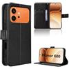 Rojeuinn Custodia Portafoglio per Honor 600/600 Pro 5G, Cover Antishock in Fibra Premium con Compartimenti per Carte e Chiusura Magnetica - Nero