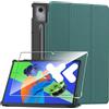 Rojeuinn Cover per Lenovo ldea Tab Pro 12.7" custodie +1 Pezzi Vetro Temperato,Gomma Protezione Protettivo,Ultra Sottile Antiurto Anti-Graffio TPU Flessibile Case -Verde