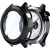Rojeuinn Cover custodie per Xiaomi Watch S4 custodia protettiva con protezione per lo schermo,protettiva rigida per PC360°antigraffio antipolvere ultrasottile-Trasparente+Nero