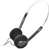 Clockjuan Auricolari stereo Hi-Fi retrò, colore nero, mini cuffie stereo leggere con cavo, stile vintage anni '80 e '90, cuffie cablate, per la maggior parte dei telefoni cellulari