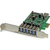 StarTech Scheda di Espansione PCIe USB 3.0 7 Porte, 5Gbps (PEXUSB3S7) | Alimentazione SATA, Staffe Intercambiabili, Scheda Controller USB