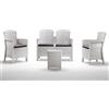 BICA Set Lido 2 - Set Mobili da Esterno 2 Poltrone, 1 Sofa 2 posti, Tavolino Contenitore e Cuscini per la Seduta, Bianco