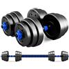 BCBIG Set di manubri corti, 2 in 1, 10/15/20/30 kg, per uomini e bilancieri regolabili, tubo di collegamento multifunzione, per allenamento di forza
