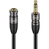 J&D Cavo Prolunga 1,8M Audio Jack 3,5mm Cavo Audio Stereo AUX da 3,5 mm (1/8") Maschio a Femmina Cuffie Prolunga Compatibile per iPad, Tablet, iPod, MP3, Placcato Oro Guscio in Rame