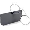 KoKoBin Occhiali da Lettura Rotonda Nose Clip Mini portatile da uomo e da donna con custodia per occhiali (Grigio, 3.5, Diottria)