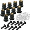 HulitTop 10/30 Pezzi Bulloni e Viti M5 M6 per Parabrezza Moto, Dadi in Gomma Metrici per Honda Suzuki Yamaha Kawasaki