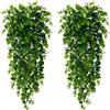 smr Piante artificiali sospese Foglia di eucalipto finto Vite verde Piante di plastica resistenti ai raggi UV per esterni per la decorazione domestica di nozze fai da te