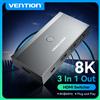 Vention 8K HDMI 2.1 Switcher 8K 60Hz 4K 120Hz Switch HDMI per XBOX 360 TV PS5 4 3 Set-Top Box Blu-Ray 3 in 1 uscita HDMI 2.1