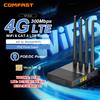 comfast Router Wireless Comfast WiFi6 4G LTE Cat.4 con Slot SIM, 300Mbps 2.4G, 4 Antenne, Plug & Play, Router Internet Portatile per Esterni