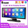 Srnubi 11.26 pollici Dash Cam 4K Auto DVR Retrovisore Carplay Android Lettore di Navigazione Auto Doppia Lente Registratore Cruscotto Wifi FM AUX