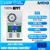 ANENJI Regolatore di Carica Solare MPPT ANENJI 60A 12V 24V 36V 48V, Caricabatterie Automatico per Pannelli Solari con Display LCD