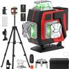 Seeiswork Livelli 4D 16 Linee 360° ° Livelle laser autolivellanti con treppiede e borsa in tessuto, livella laser professionale orizzontale e verticale