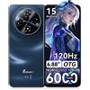 fossibot Smartphone Fossibot S5 16(4+12)GB+128G 4G LTE, 6.88" HD+ B, Android 15, 6000mAh, 120Hz, OTG, Lettore di impronte laterale, Leggero, 720*1640