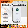 MFUZOP 51.2V 314Ah 16.07kWh Sistema di accumulo di energia con batteria solare, mobile su ruote con schermo, BMS, CAN/RS485, oltre 8000 cicli, disponibile nell'UE, per camper, barche e sistemi