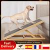 NONE Rampa Pieghevole Regolabile per Cani e Gatti, Scala in Legno per Divano, Letto, Auto, Superficie Antiscivolo, 2/4 Livelli, Altezza Regolabile