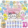 BEAST KINGDOM Set Decorazioni per Festa di Compleanno a Tema Chiikawa Hachiware Usagi, Palloncini, Topper per Torta, Sfondo per Baby Shower, Regalo per Bambini