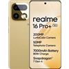 realme Smartphone Realme 16 Pro Plus 5G, Realme 16 Pro+ con fotocamera da 200Mp con stabilizzazione OIS, processore Snapdragon 7S Gen 4, display AMOLED curvo da 6,8'' a 144Hz, batteria da 7000mAh
