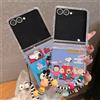 Bandai Custodia per telefono simpatica con cartoni animati di Peanuts (Snoopy, Charlie Brown) per Samsung Galaxy Z Flip 8 7, cover posteriore rigida in PC per Z Flip 6 5