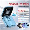 SERVO i16 Pro Telefono Cellulare Mini Flip 4G LTE Dual SIM con Registrazione Chiamate, Chiamata Rapida, Radio FM, Schermo da 1,77 Pollici, Cellulare Pieghevole Compatto