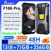 fossibot [Spedito dall'interno dell'Europa] FOSSIBOT F106 Pro Telefono Robusto 4G con Altoparlante da 3W 103dB, Display FHD+ da 6,58 Pollici, 15(8+7)GB RAM+256GB ROM, MediaTek Helio G85 4G, Fotocamera
