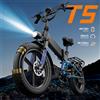 URLIFE Bicicletta Elettrica Pieghevole e Portatile Urlife T5 250W 48V 13Ah Batteria Velocità 25KM/H Autonomia 100KM Ruote Fat da 20x4 Pollici Spedizione Gratuita