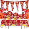 Potdemiel Articoli per Feste di Compleanno a Tema Volpe Rossa per Bambini: Bicchieri di Carta, Piatti, Tovaglioli, Tovaglia, Striscione per Decorazioni e Regali Baby Shower