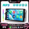 podofo Autoradio Podofo 7 Pollici Double Din con Schermo Touch HD 1024*600, Carplay Wireless e Android Auto, Funzione Schermo Simile, USB Tipo-C, EQ, Radio FM, BT, Lettore MP5 per Auto, Supporto Telecamera
