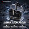 Monster Airstar A03 Auricolari Bluetooth 6.0 ANC, Cuffie Sportive con Bassi Profondi, Cancellazione Attiva del Rumore, Auricolari Wireless TWS
