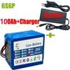 DAWEIKALA Batteria al Litio 24V 100Ah 6S6P, Pacchi Batteria Ricaricabili per Scooter Elettrici e Biciclette, Batterie Solari con BMS+ Caricabatterie