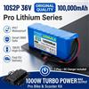 Batteria agli Ioni di Litio 10S2P 36V 100Ah 100000mAh, Pacco Batteria Ricaricabile 18650 con BMS Intelligente per E-Scooter, E-Bike, Sedia a Rotelle Elettrica