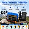 Ddadache Batteria agli ioni di litio ricaricabile 18650 7S3P 24V 100Ah con caricabatterie 29.4V 2A, compatibile con e-bike, biciclette elettriche, ciclomotori e scooter - Spedizione da magazzino Polonia