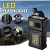 BALDR Torcia LED Super Luminosa Ricaricabile Portatile con Magnete, Torcia da Lavoro, Lanterna per Campeggio e Emergenze con Luce Laterale COB