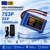 Batteria al Litio 24V per Sedia a Rotelle Elettrica, Pacco 7S3P 18650 100Ah per Auto Giocattolo e Monopattino Elettrico con BMS 29.4V, Caricabatterie 2A US/EU
