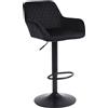 Ralex-chair Set di sgabelli da bar da 1/2/3/4 pezzi, superficie in tessuto di velluto, sgabelli da bar girevoli regolabili in altezza con schienale e braccioli, adatti per bar, soggiorni, cucine,