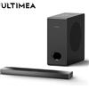 ULTIMEA Soundbar Ultra Sottile 2.1ch con Subwoofer Cablato da 5.25'', HDMI ARC, BassMX, 3 Modalità EQ, Altoparlante per TV e PC Gaming